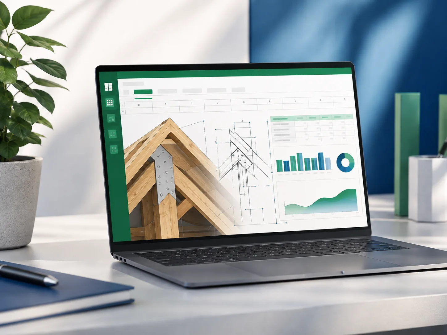 Application Excel pour l’étude d’un raccord de comble