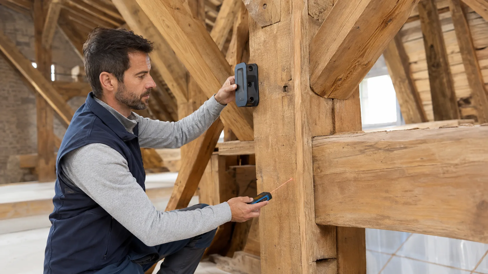 Relevé et mesure d’une structure bois