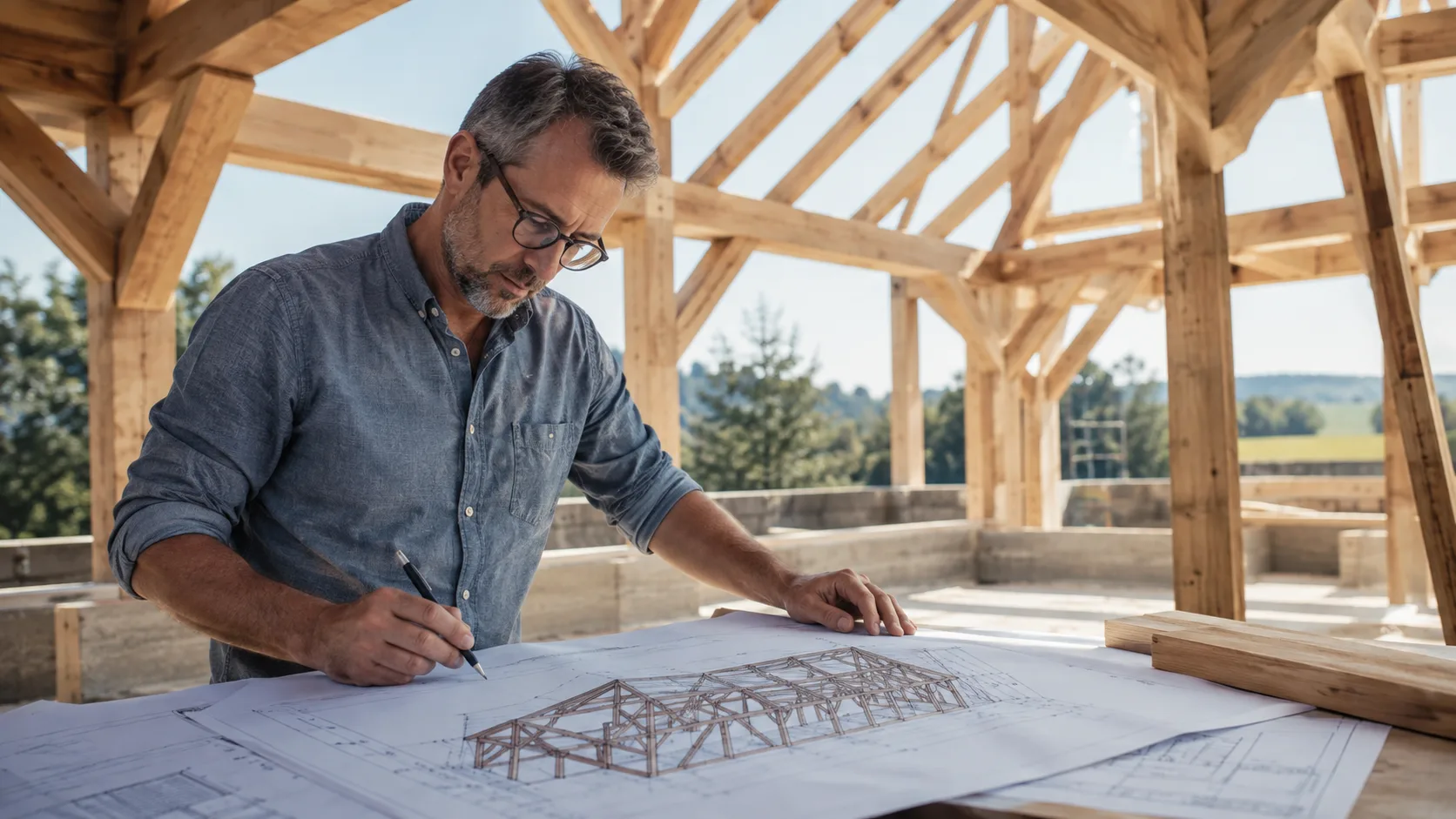 Lecture d’un plan de structure bois sur chantier
