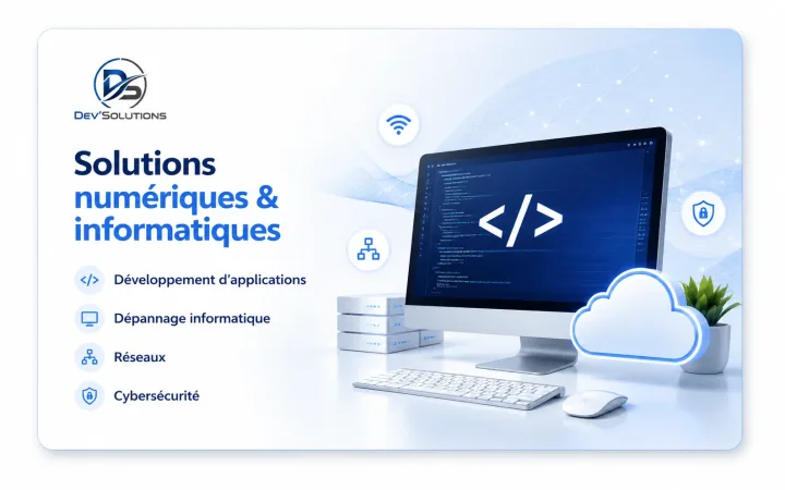Solutions numériques et informatiques : développement d’applications, dépannage informatique, réseaux et cybersécurité